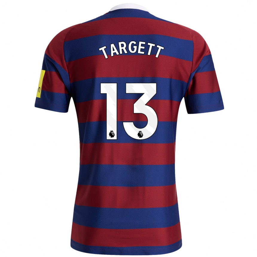 Kids Football Matt Targett #13 Burgundy Navy Blue Away Jersey 2024/25 T-Shirt Nz