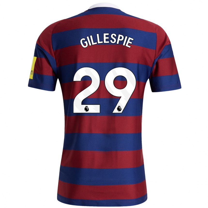 Kids Football Mark Gillespie #29 Burgundy Navy Blue Away Jersey 2024/25 T-Shirt Nz