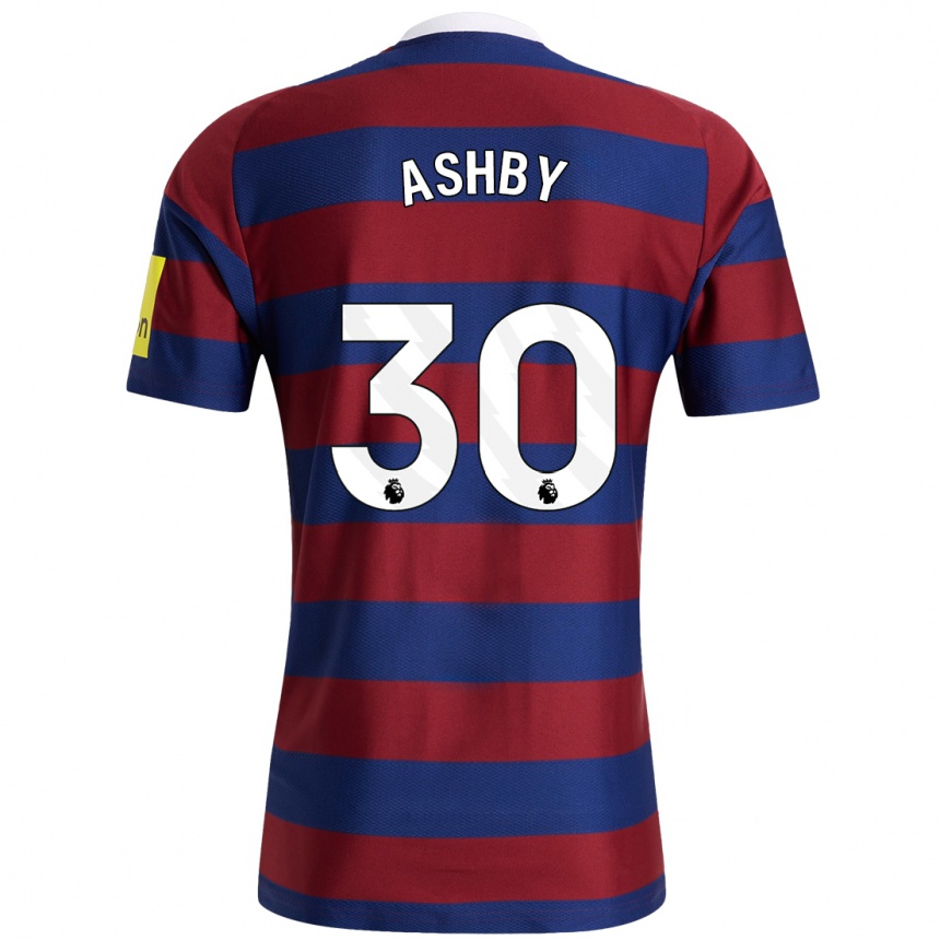 Kids Football Harrison Ashby #30 Burgundy Navy Blue Away Jersey 2024/25 T-Shirt Nz