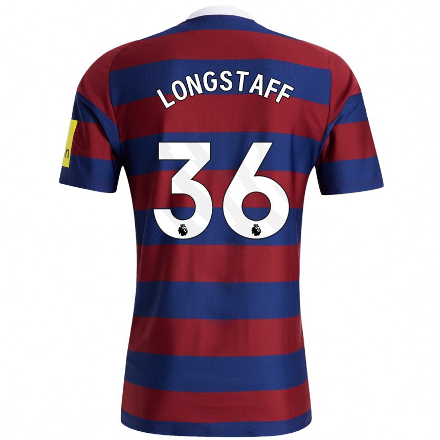 Kids Football Sean Longstaff #36 Burgundy Navy Blue Away Jersey 2024/25 T-Shirt Nz