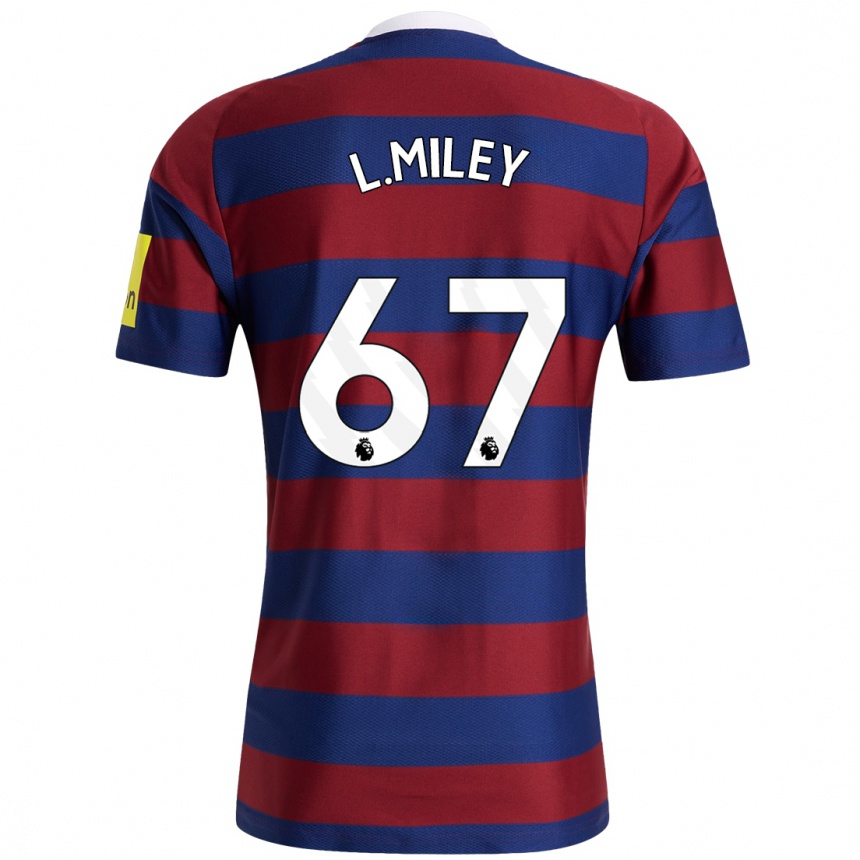 Kids Football Lewis Miley #67 Burgundy Navy Blue Away Jersey 2024/25 T-Shirt Nz