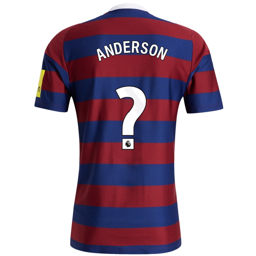 Kids Football Will Anderson #0 Burgundy Navy Blue Away Jersey 2024/25 T-Shirt Nz