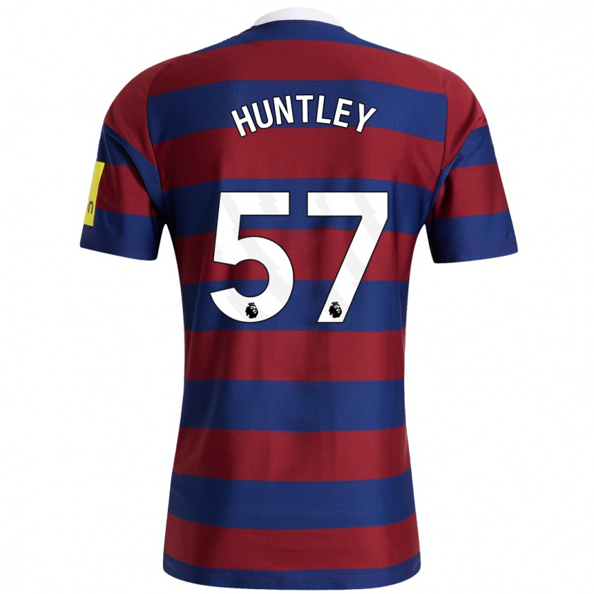 Kids Football James Huntley #57 Burgundy Navy Blue Away Jersey 2024/25 T-Shirt Nz