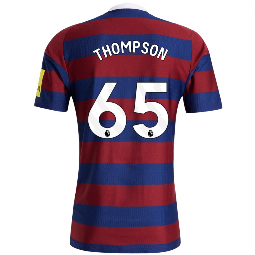 Kids Football Ciaran Thompson #65 Burgundy Navy Blue Away Jersey 2024/25 T-Shirt Nz