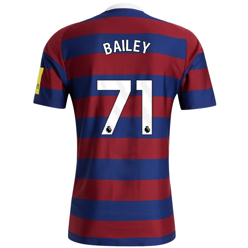 Kids Football Scott Bailey #71 Burgundy Navy Blue Away Jersey 2024/25 T-Shirt Nz