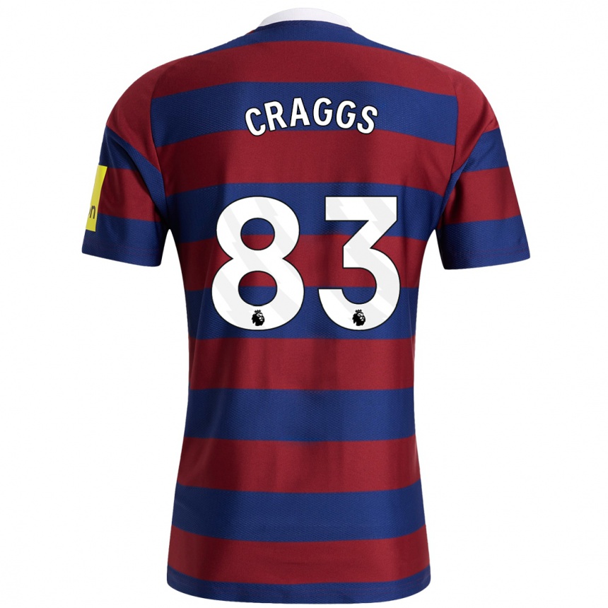 Kids Football Luke Craggs #83 Burgundy Navy Blue Away Jersey 2024/25 T-Shirt Nz