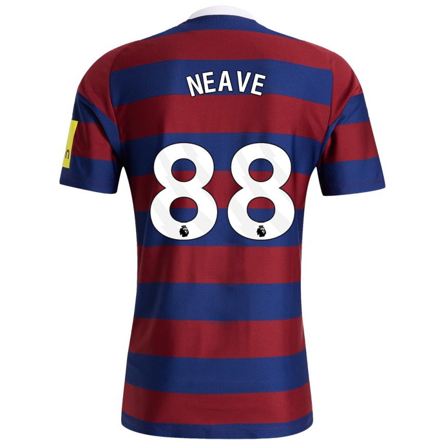 Kids Football Sean Neave #88 Burgundy Navy Blue Away Jersey 2024/25 T-Shirt Nz