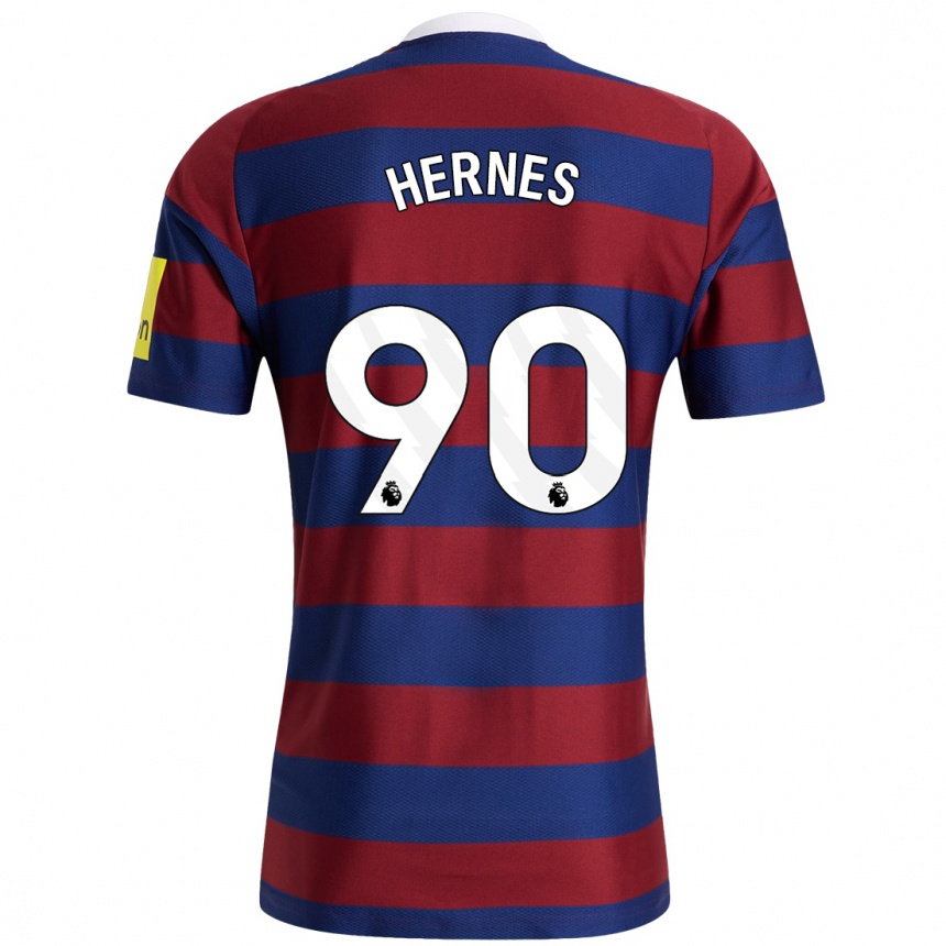 Kids Football Travis Hernes #90 Burgundy Navy Blue Away Jersey 2024/25 T-Shirt Nz