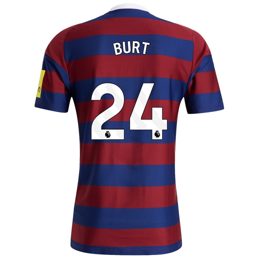 Kids Football Daisy Burt #24 Burgundy Navy Blue Away Jersey 2024/25 T-Shirt Nz