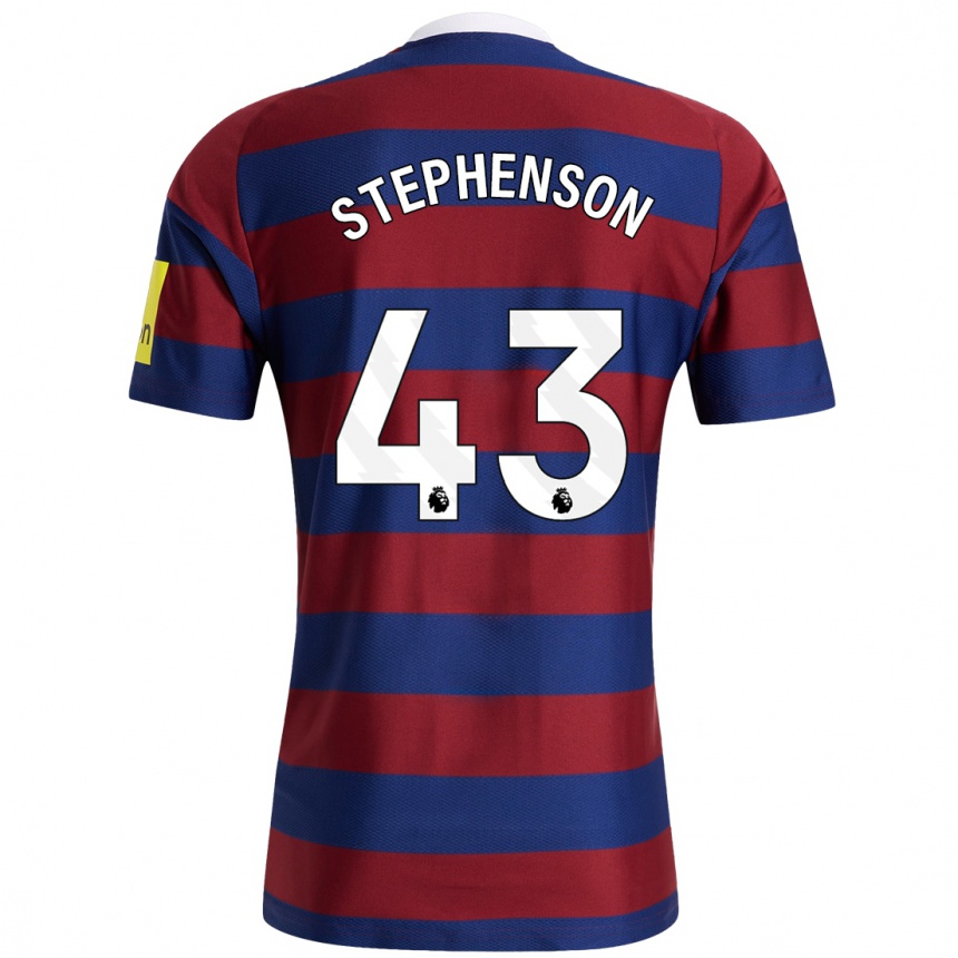 Kids Football Dylan Stephenson #43 Burgundy Navy Blue Away Jersey 2024/25 T-Shirt Nz