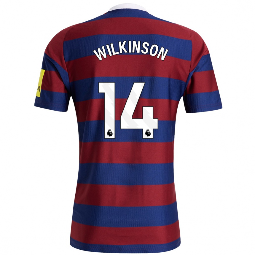 Kids Football Sharna Wilkinson #14 Burgundy Navy Blue Away Jersey 2024/25 T-Shirt Nz