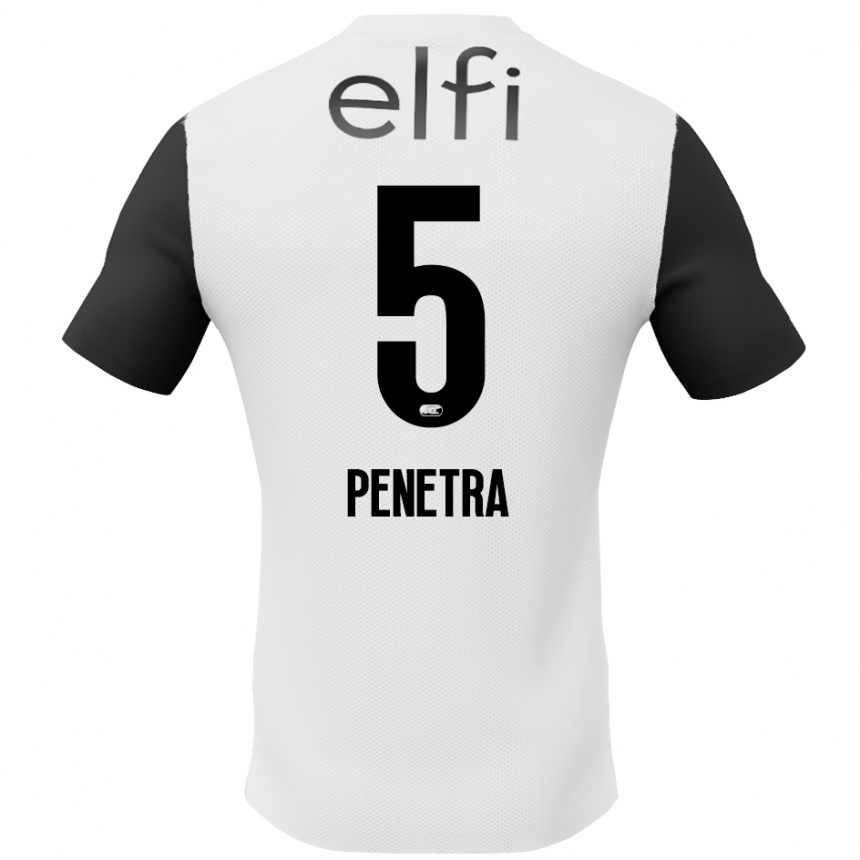 Kids Football Alexandre Penetra #5 White Black Away Jersey 2024/25 T-Shirt Nz