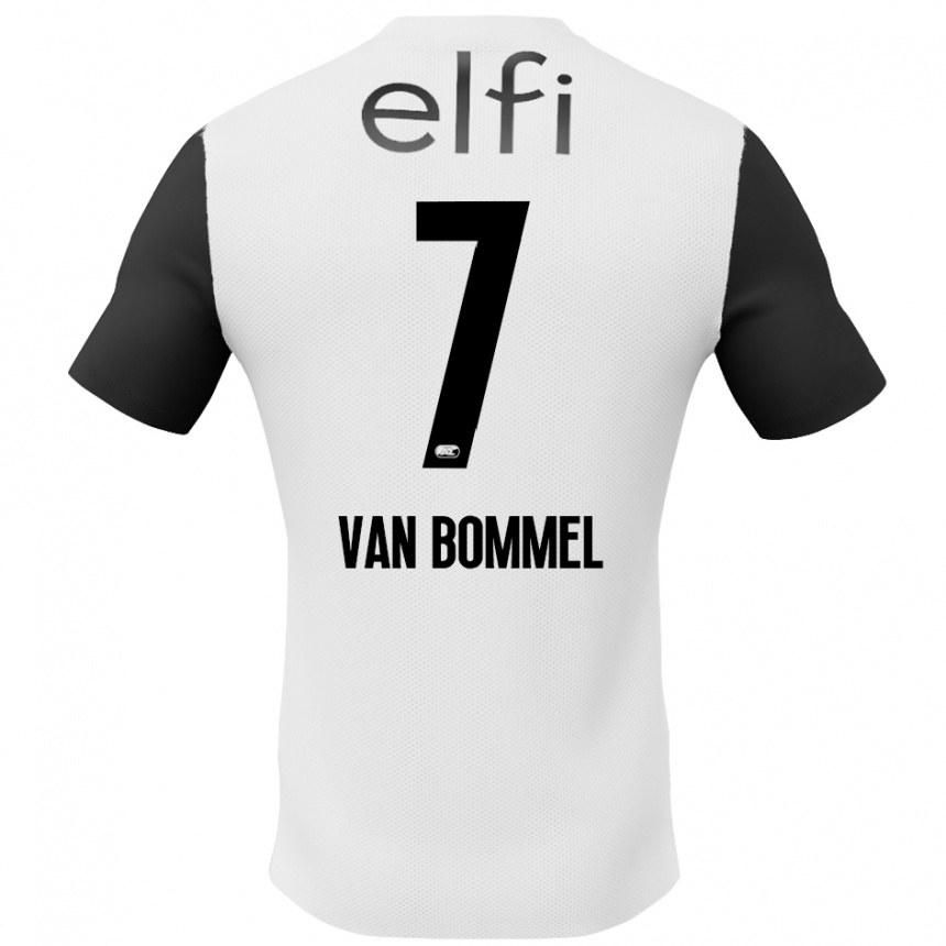 Kids Football Ruben Van Bommel #7 White Black Away Jersey 2024/25 T-Shirt Nz