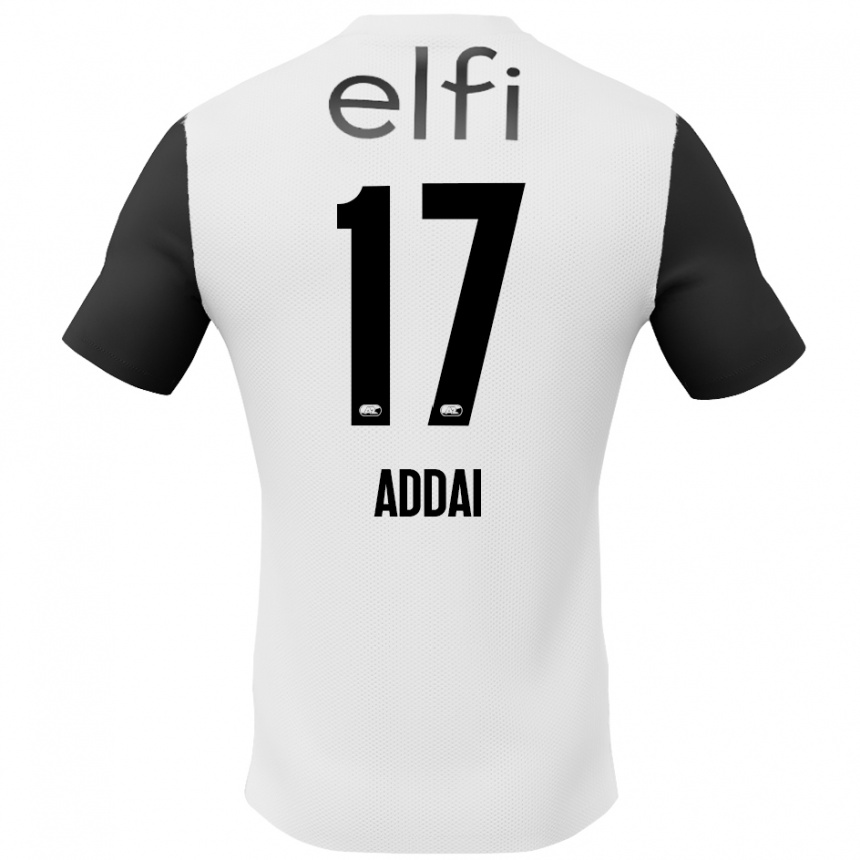 Kids Football Jayden Addai #17 White Black Away Jersey 2024/25 T-Shirt Nz