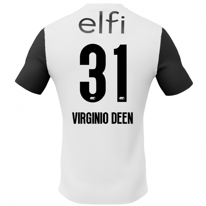 Kids Football Daniël Virginio Deen #31 White Black Away Jersey 2024/25 T-Shirt Nz