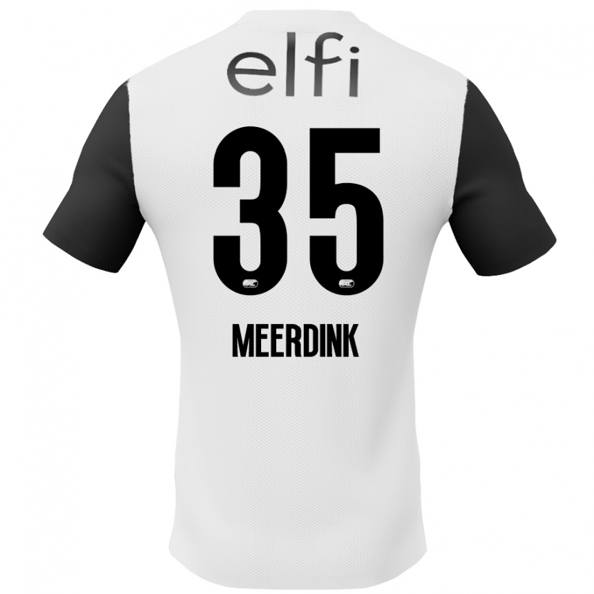 Kids Football Mexx Meerdink #35 White Black Away Jersey 2024/25 T-Shirt Nz