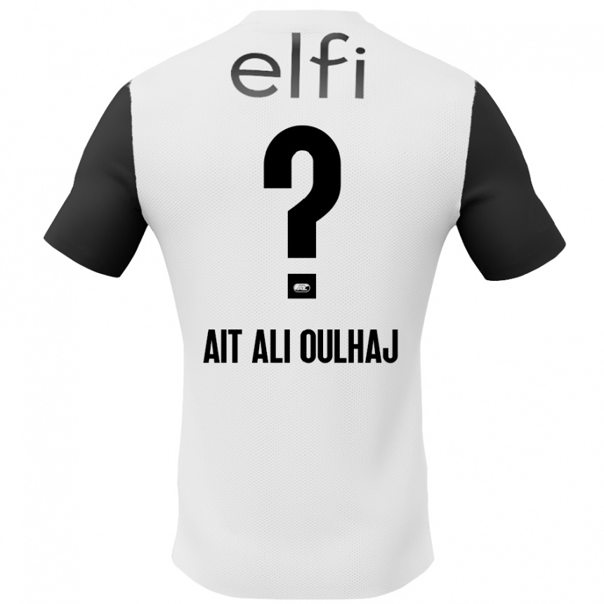 Kids Football Adam Ait Ali Oulhaj #0 White Black Away Jersey 2024/25 T-Shirt Nz