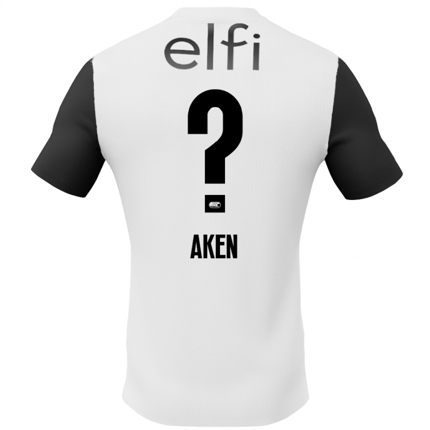 Kids Football Latrell Aken #0 White Black Away Jersey 2024/25 T-Shirt Nz