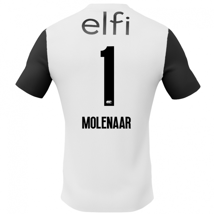 Kids Football Finn Molenaar #1 White Black Away Jersey 2024/25 T-Shirt Nz