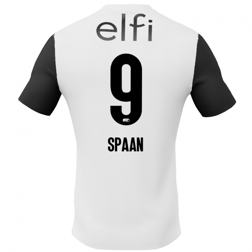 Kids Football Floor Spaan #9 White Black Away Jersey 2024/25 T-Shirt Nz