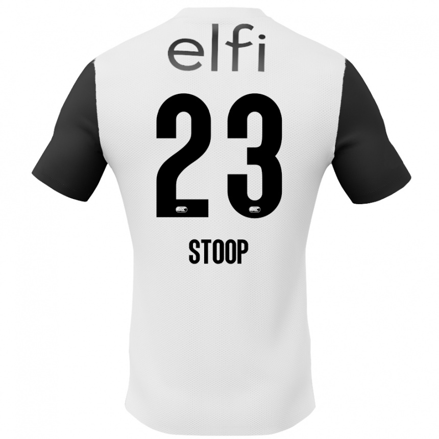 Kids Football Maudy Stoop #23 White Black Away Jersey 2024/25 T-Shirt Nz