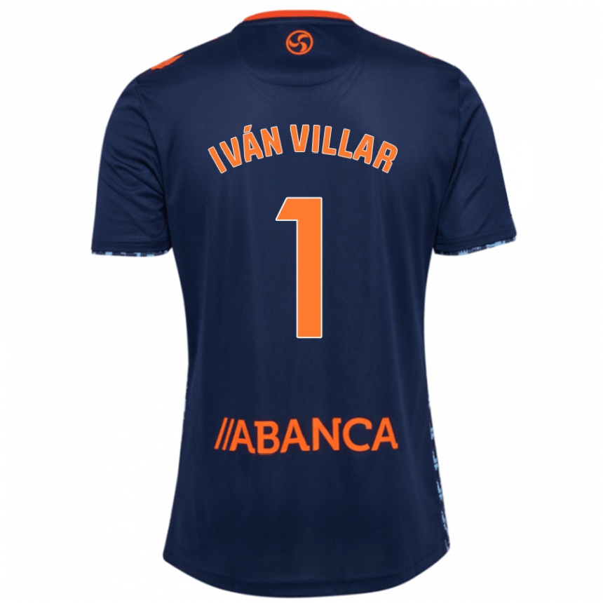 Kids Football Iván Villar #1 Navy Blue Away Jersey 2024/25 T-Shirt Nz