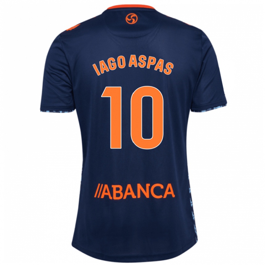 Kids Football Iago Aspas #10 Navy Blue Away Jersey 2024/25 T-Shirt Nz