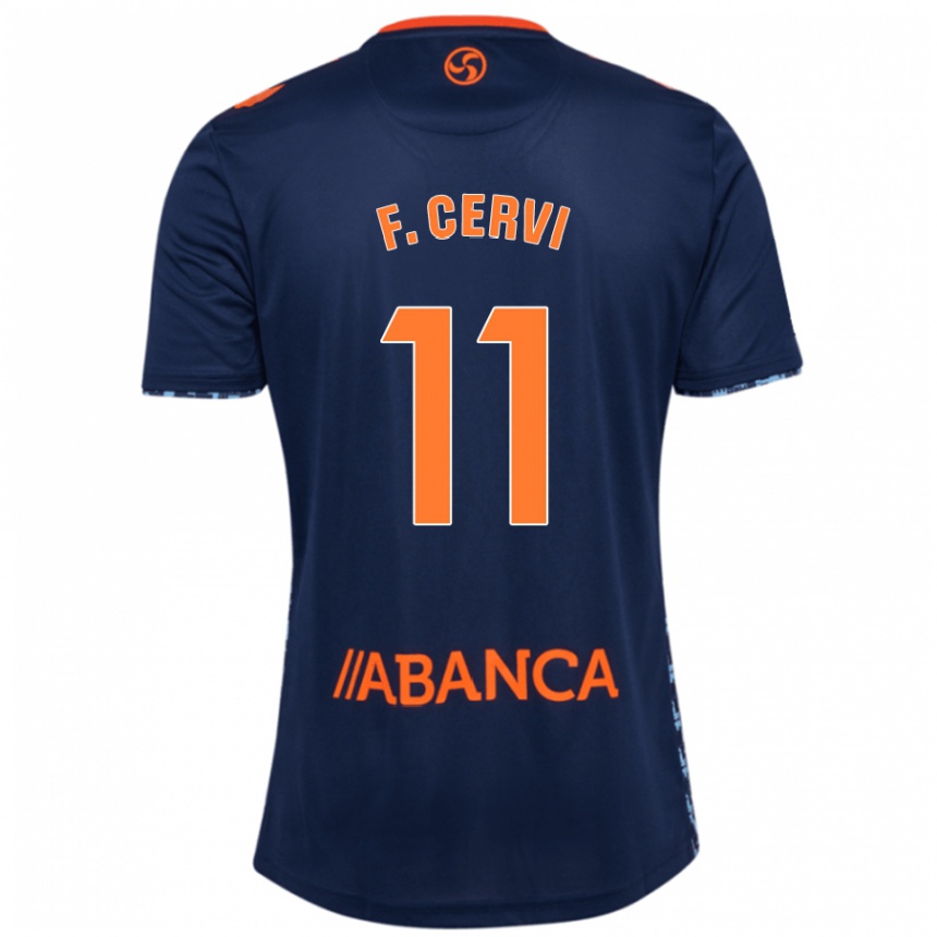 Kids Football Franco Cervi #11 Navy Blue Away Jersey 2024/25 T-Shirt Nz