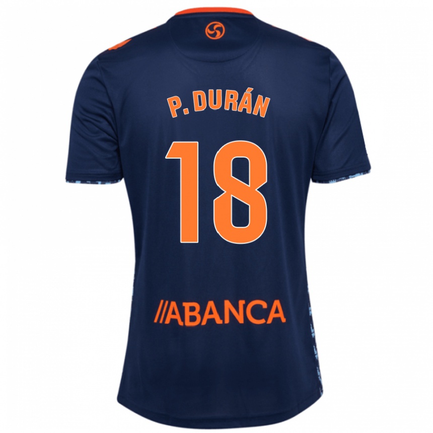 Kids Football Pablo Durán #18 Navy Blue Away Jersey 2024/25 T-Shirt Nz