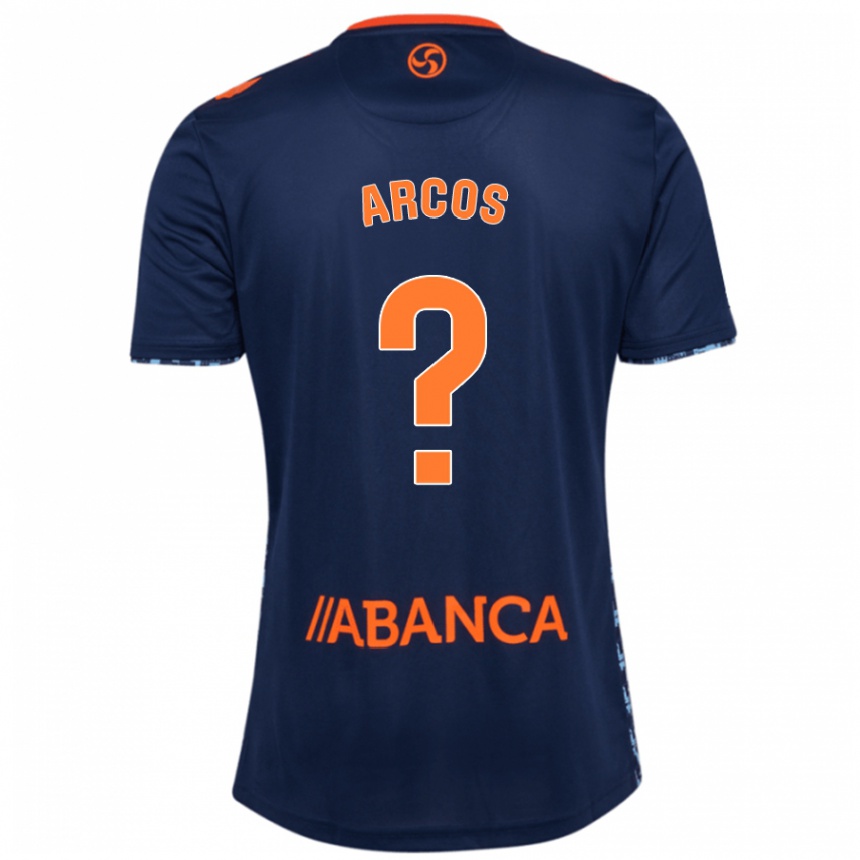 Kids Football Ángel Arcos #0 Navy Blue Away Jersey 2024/25 T-Shirt Nz