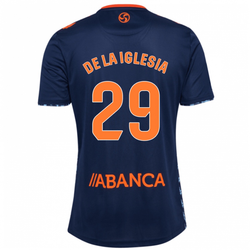 Kids Football David De La Iglesia #29 Navy Blue Away Jersey 2024/25 T-Shirt Nz