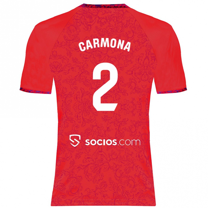 Kids Football José Ángel Carmona #2 Red Away Jersey 2024/25 T-Shirt Nz