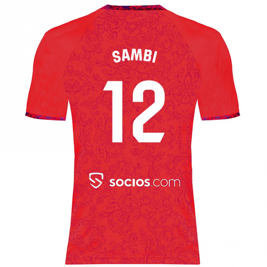 Kids Football Albert Sambi Lokonga #12 Red Away Jersey 2024/25 T-Shirt Nz