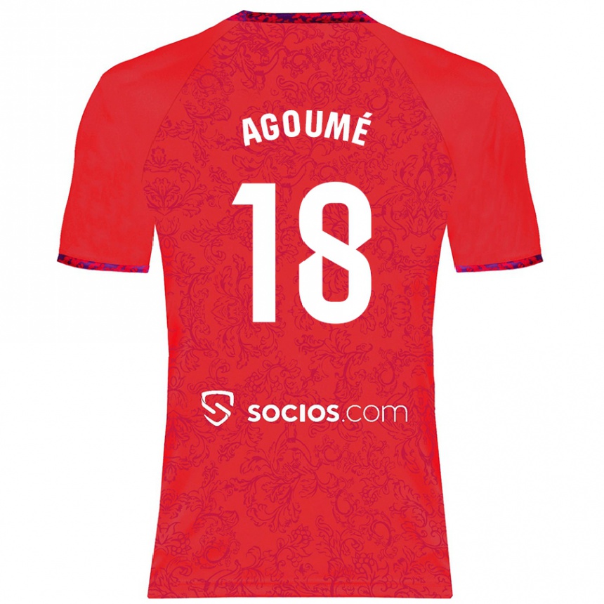 Kids Football Lucien Agoume #18 Red Away Jersey 2024/25 T-Shirt Nz