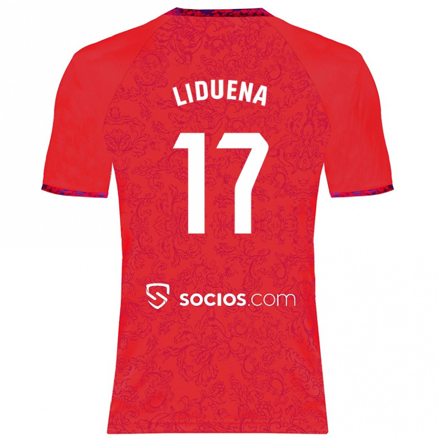 Kids Football Daniel Lidueña #17 Red Away Jersey 2024/25 T-Shirt Nz