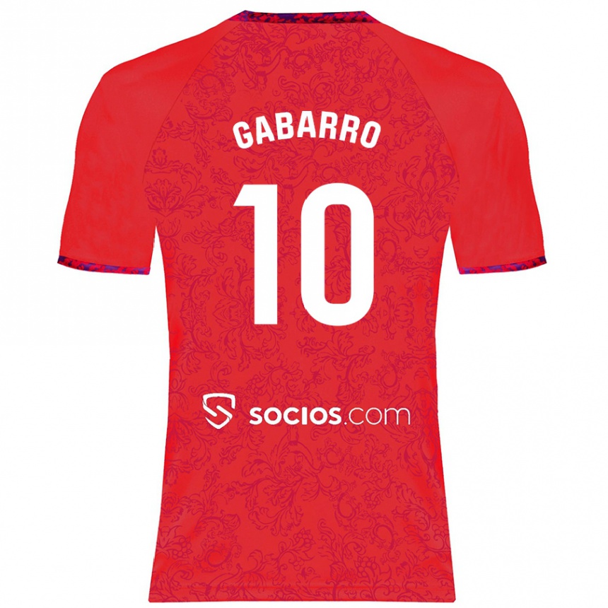 Kids Football María Inmaculada Gabarro Romero #10 Red Away Jersey 2024/25 T-Shirt Nz