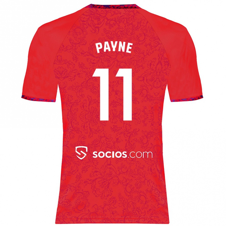 Kids Football Antionette Oyedupe Toni Payne #11 Red Away Jersey 2024/25 T-Shirt Nz