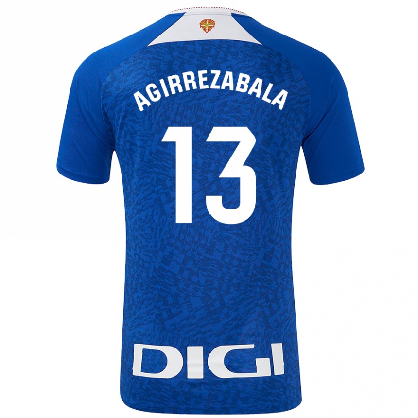 Kids Football Julen Agirrezabala #13 Royal Blue Away Jersey 2024/25 T-Shirt Nz