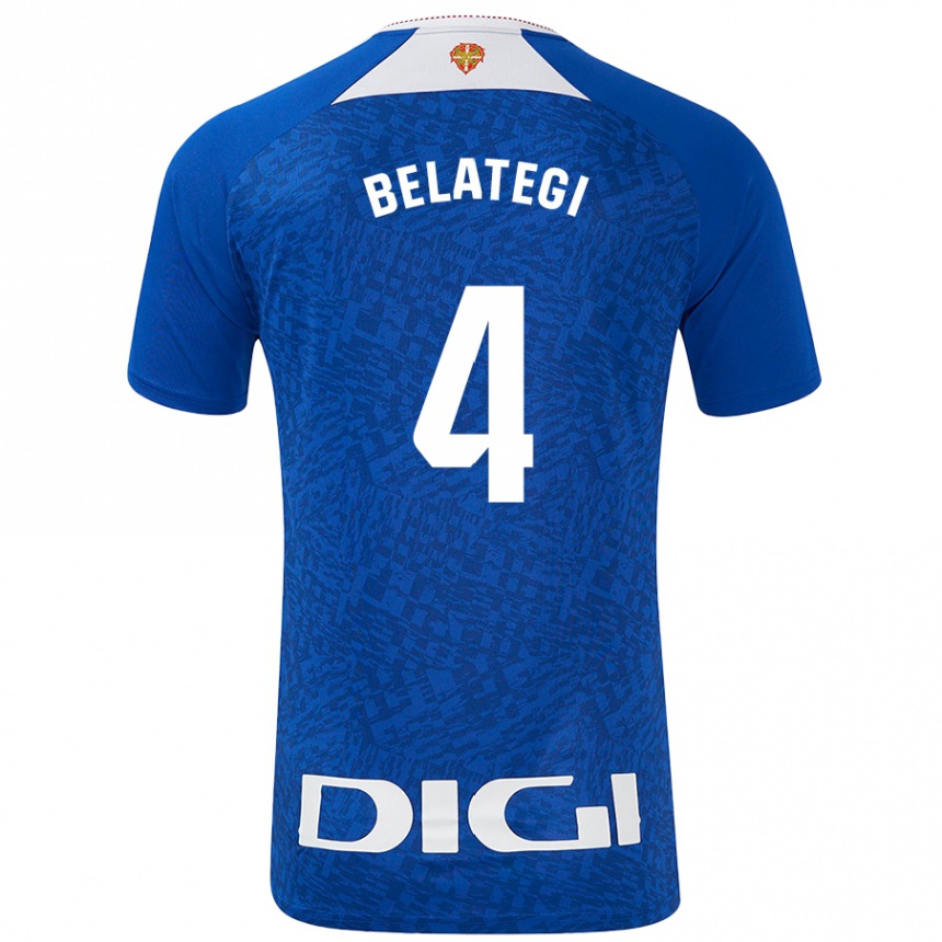 Kids Football Danel Belategi #4 Royal Blue Away Jersey 2024/25 T-Shirt Nz