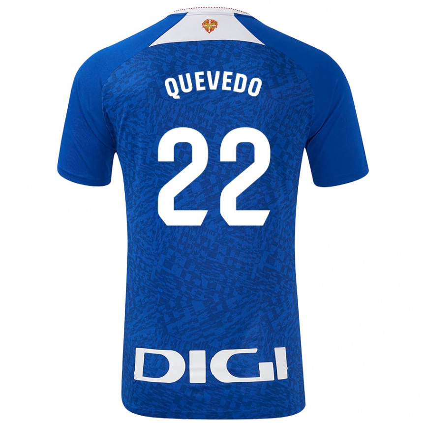 Kids Football Ugaitz Quevedo #22 Royal Blue Away Jersey 2024/25 T-Shirt Nz