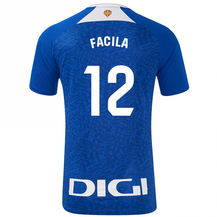 Kids Football Garazi Facila #12 Royal Blue Away Jersey 2024/25 T-Shirt Nz