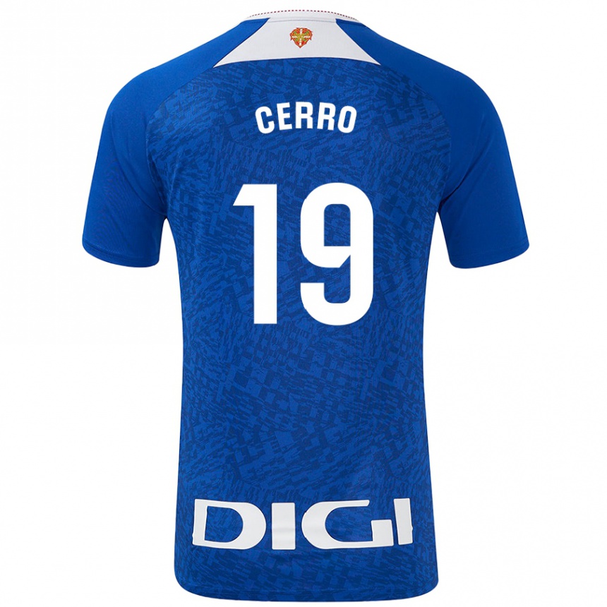 Kids Football Mariana Cerro Galán #19 Royal Blue Away Jersey 2024/25 T-Shirt Nz