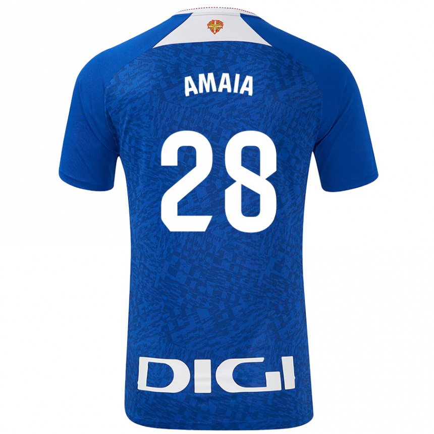 Kids Football Amaia Martinez De La Peña #28 Royal Blue Away Jersey 2024/25 T-Shirt Nz