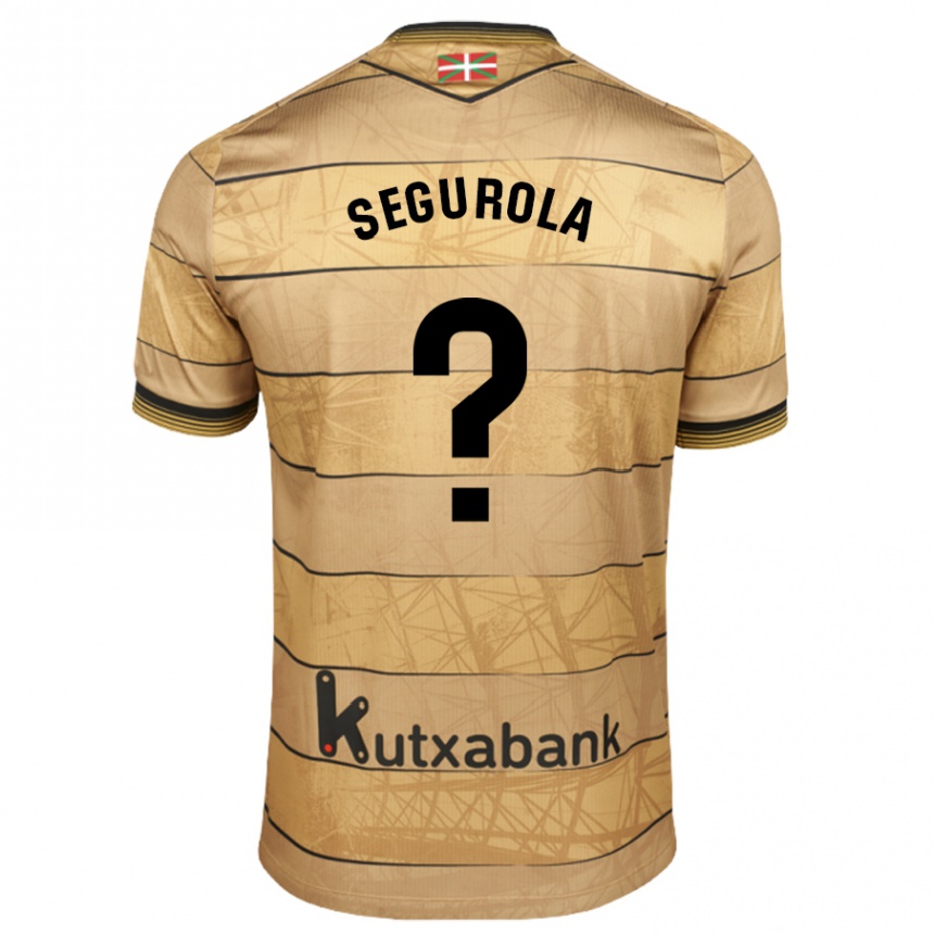 Kids Football Anartz Segurola #0 Brown Away Jersey 2024/25 T-Shirt Nz