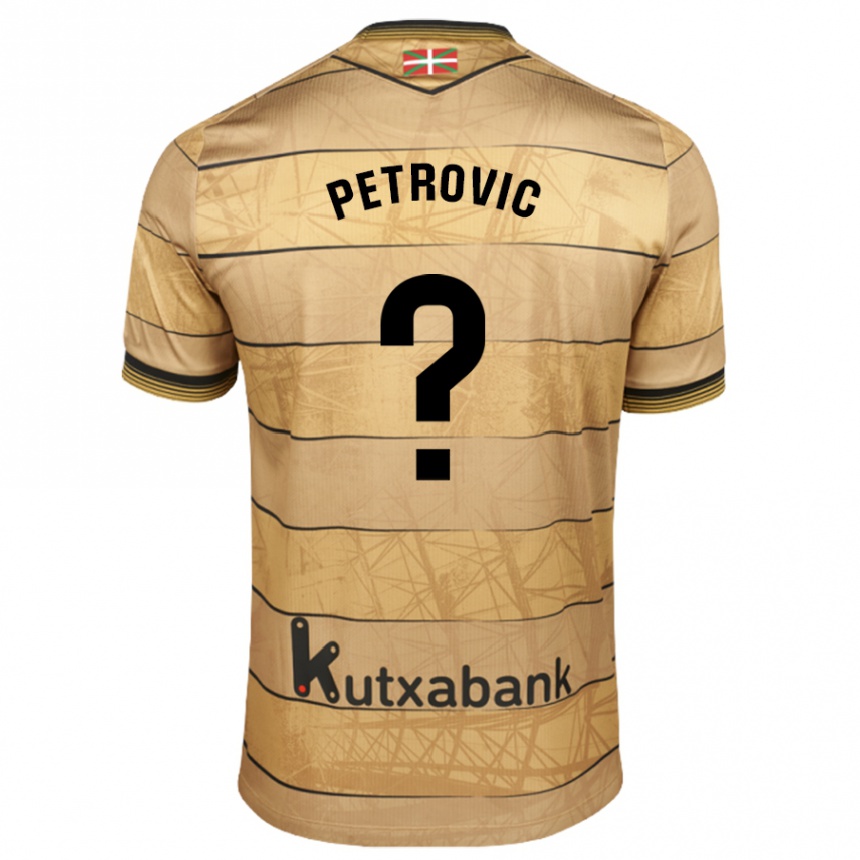 Kids Football Luka Petrovic #0 Brown Away Jersey 2024/25 T-Shirt Nz