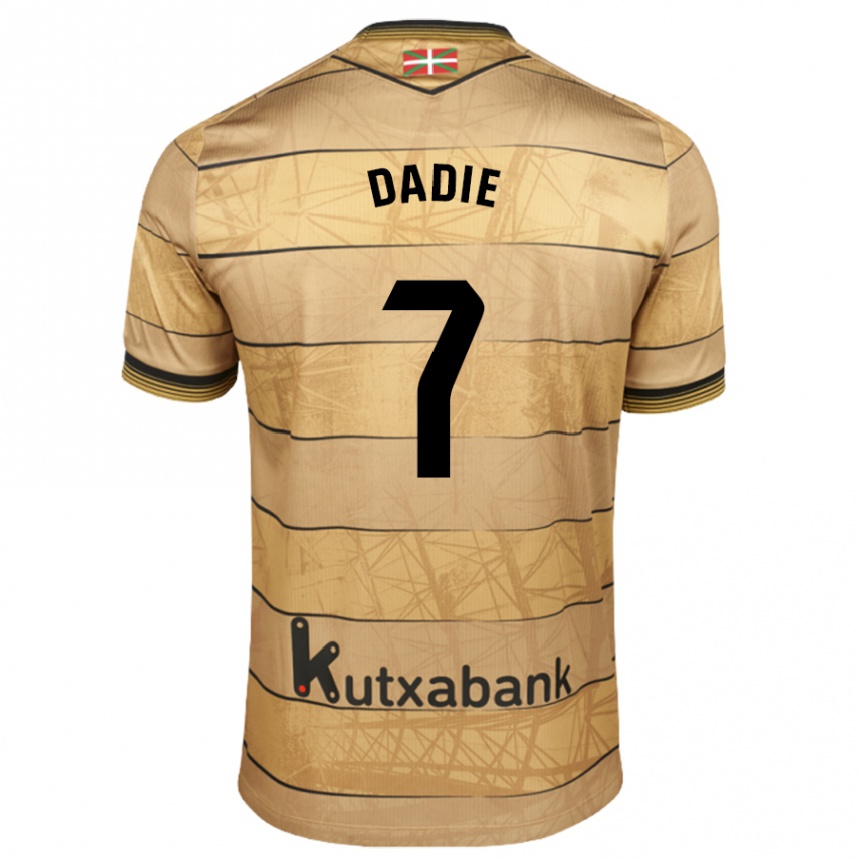 Kids Football Alberto Dadie #7 Brown Away Jersey 2024/25 T-Shirt Nz