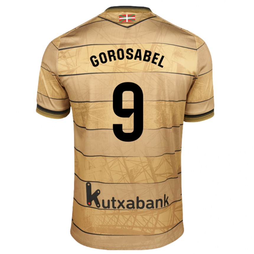 Kids Football Jakes Gorosabel #9 Brown Away Jersey 2024/25 T-Shirt Nz