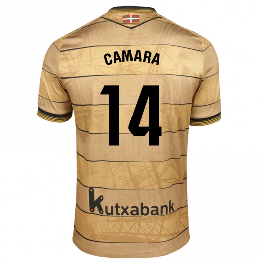 Kids Football Ibra Cámara #14 Brown Away Jersey 2024/25 T-Shirt Nz