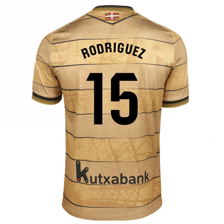 Kids Football Peru Rodríguez #15 Brown Away Jersey 2024/25 T-Shirt Nz