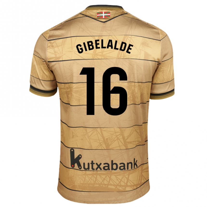 Kids Football Manex Gibelalde #16 Brown Away Jersey 2024/25 T-Shirt Nz